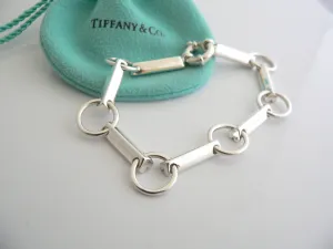 Tiffany & Co Silver Picasso Tenderness Heart Link Bracelet Bangle 7.75 Inch Gift