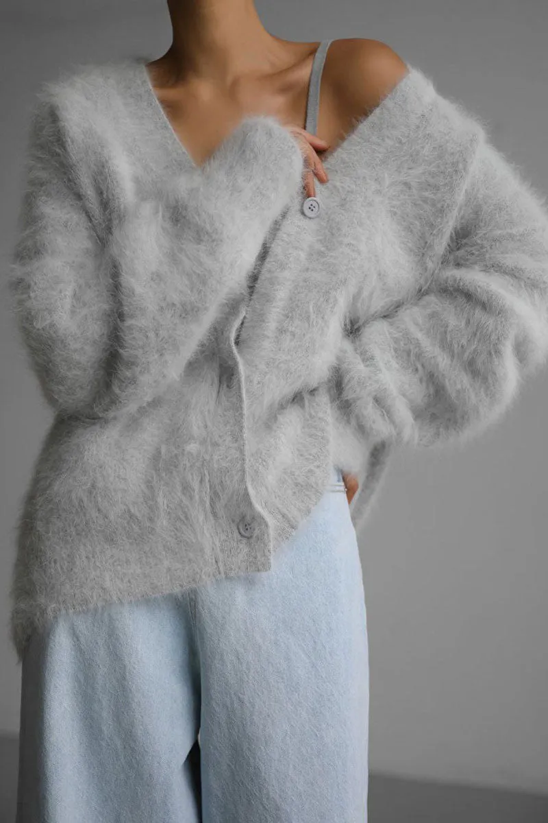 TJ625 Faux Fur Cardigan Top