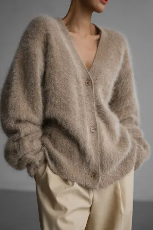 TJ625 Faux Fur Cardigan Top