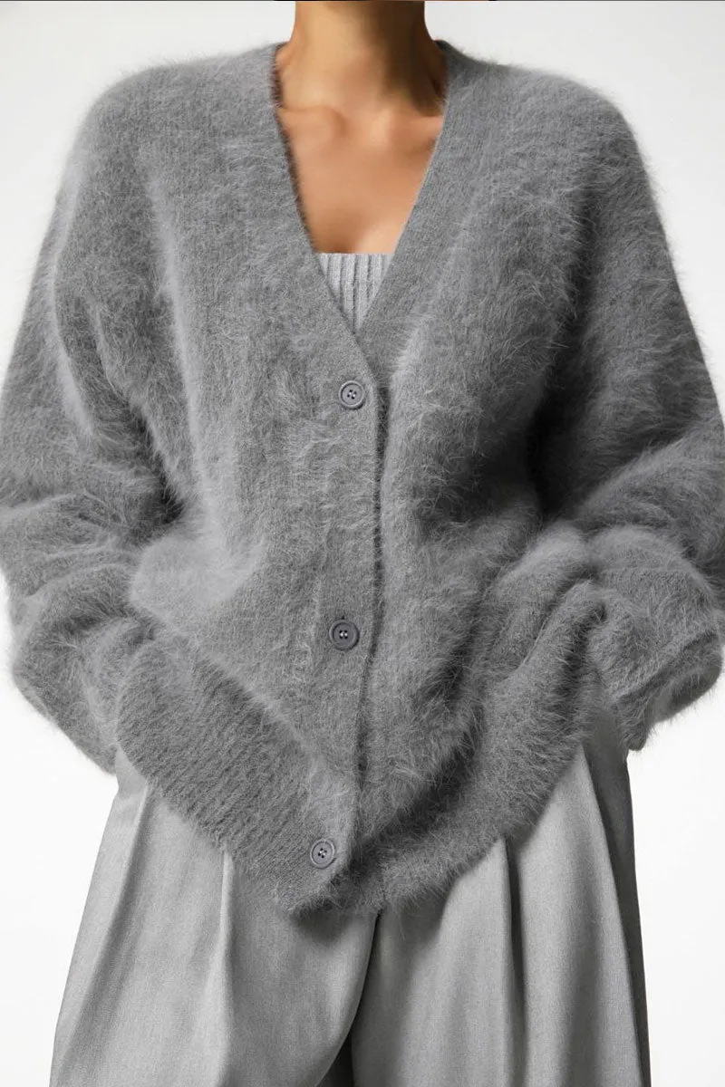 TJ625 Faux Fur Cardigan Top