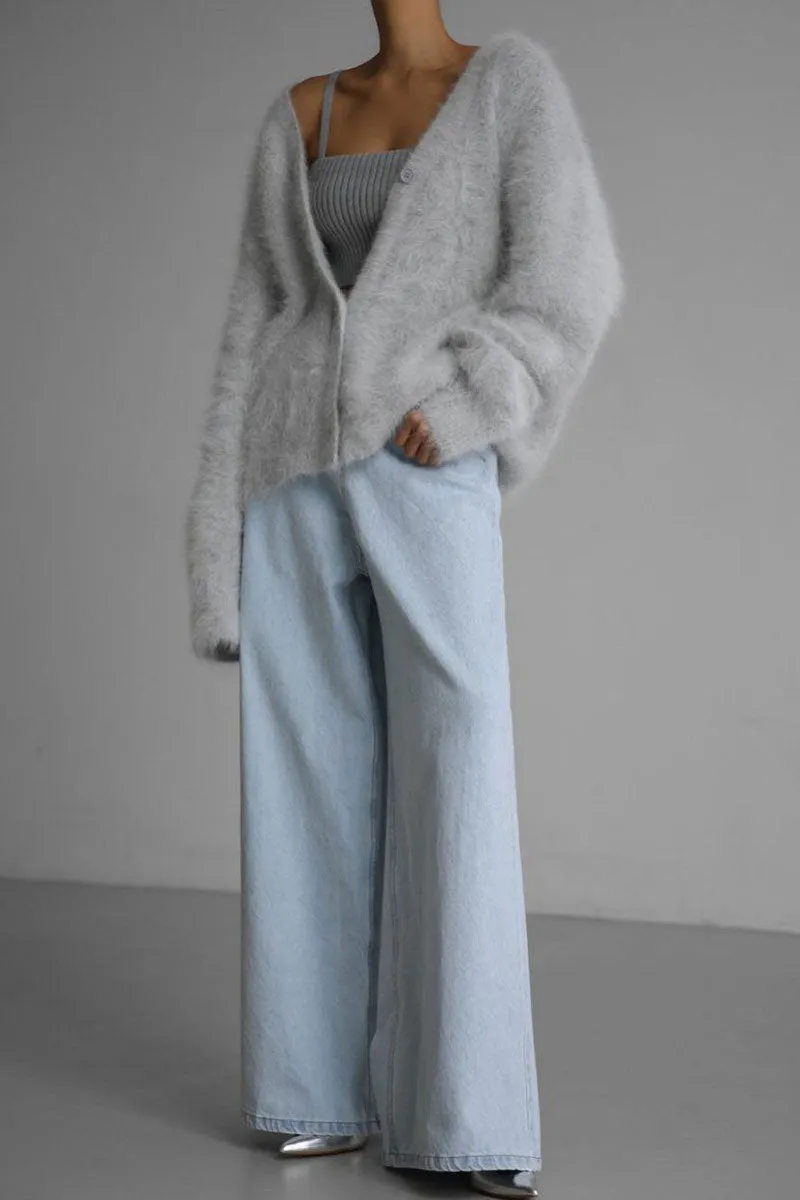 TJ625 Faux Fur Cardigan Top