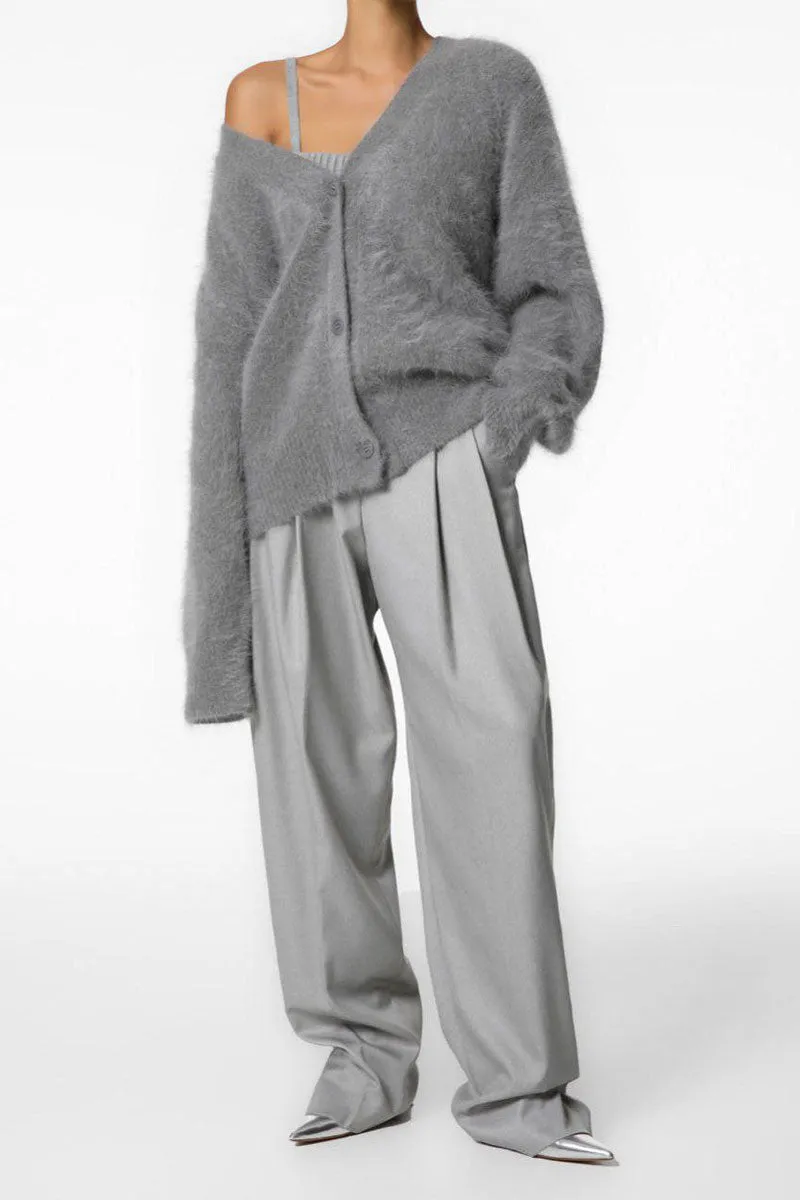 TJ625 Faux Fur Cardigan Top