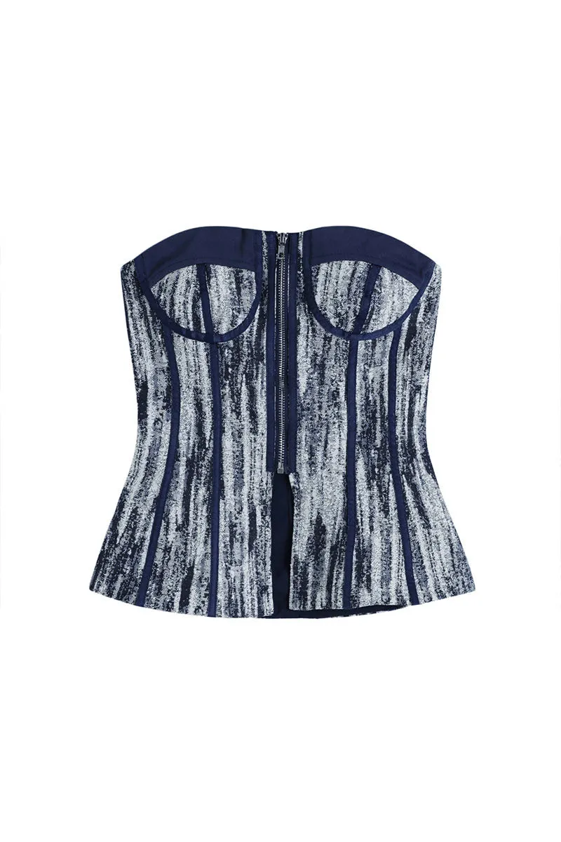 TK665 Strapless Denim Tube Top