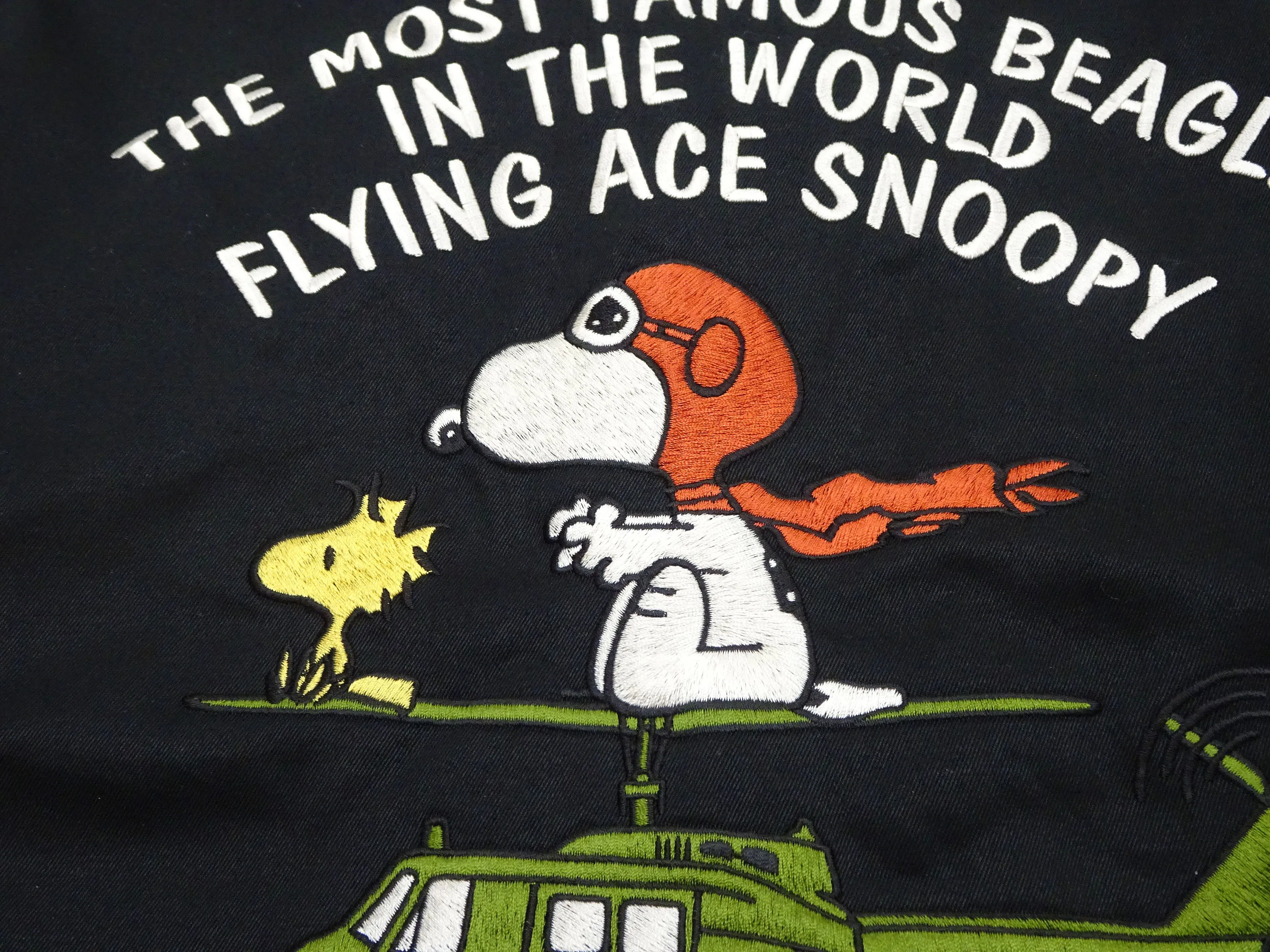 TOYS McCOY Snoopy Embroidered Jacket Men's Casual Vietnam Tour Jacket Style Souvenir Jacket TMJ2504 Black