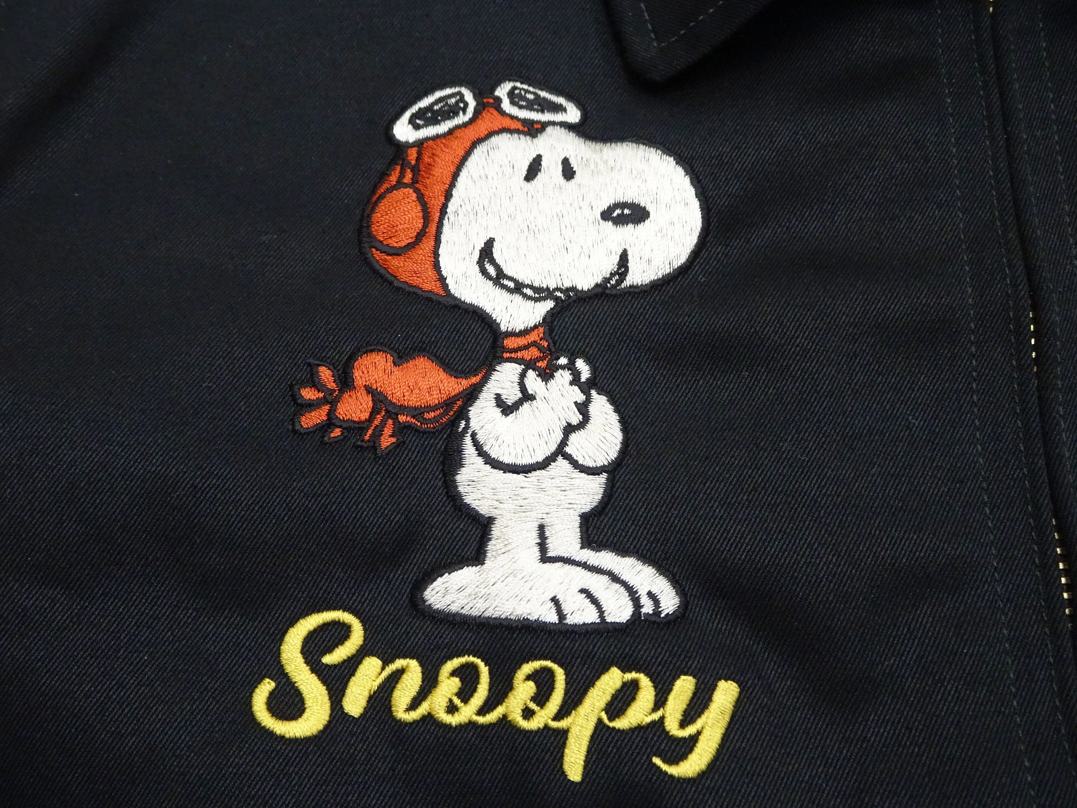 TOYS McCOY Snoopy Embroidered Jacket Men's Casual Vietnam Tour Jacket Style Souvenir Jacket TMJ2504 Black