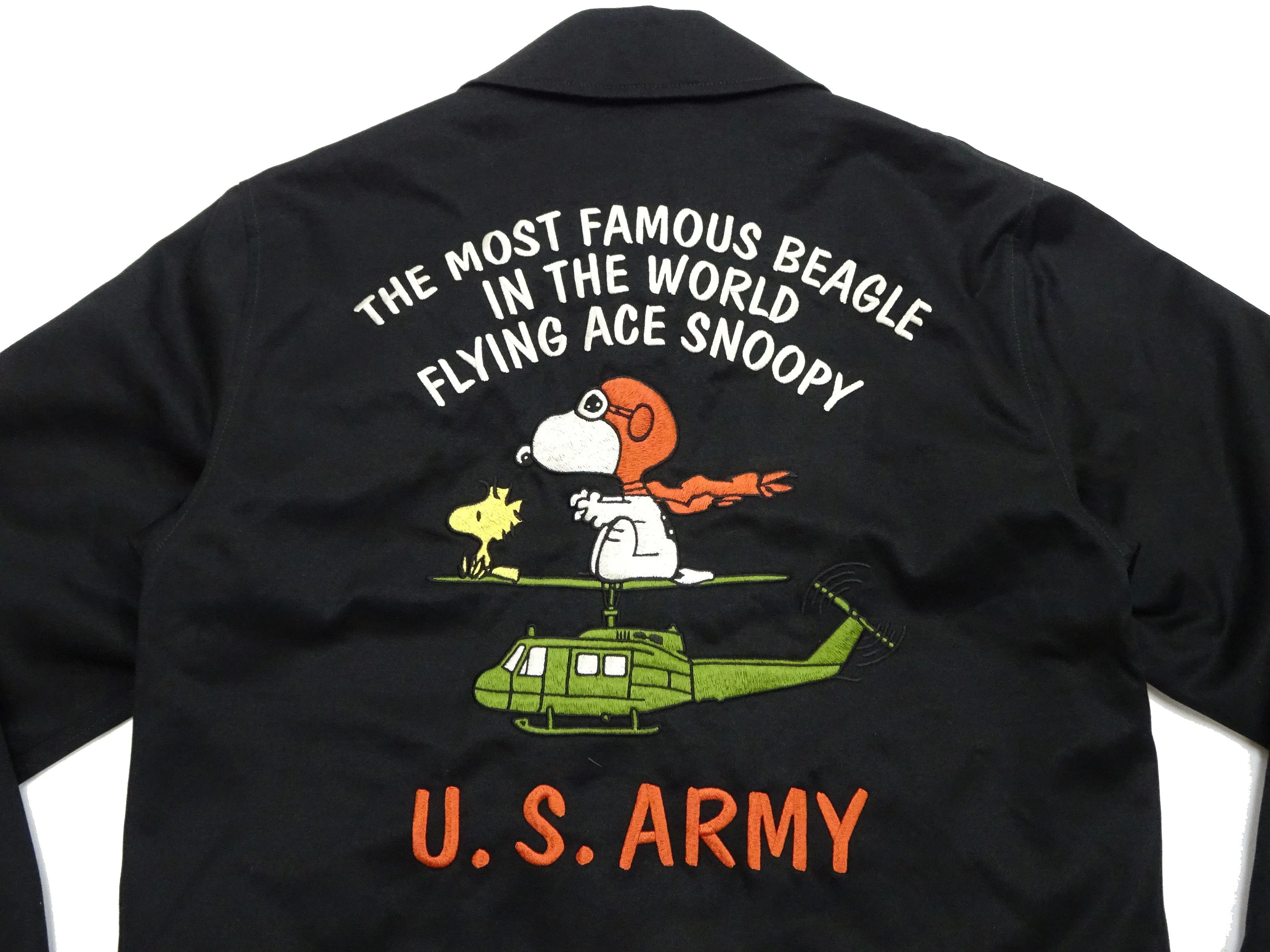 TOYS McCOY Snoopy Embroidered Jacket Men's Casual Vietnam Tour Jacket Style Souvenir Jacket TMJ2504 Black