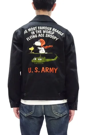 TOYS McCOY Snoopy Embroidered Jacket Men's Casual Vietnam Tour Jacket Style Souvenir Jacket TMJ2504 Black