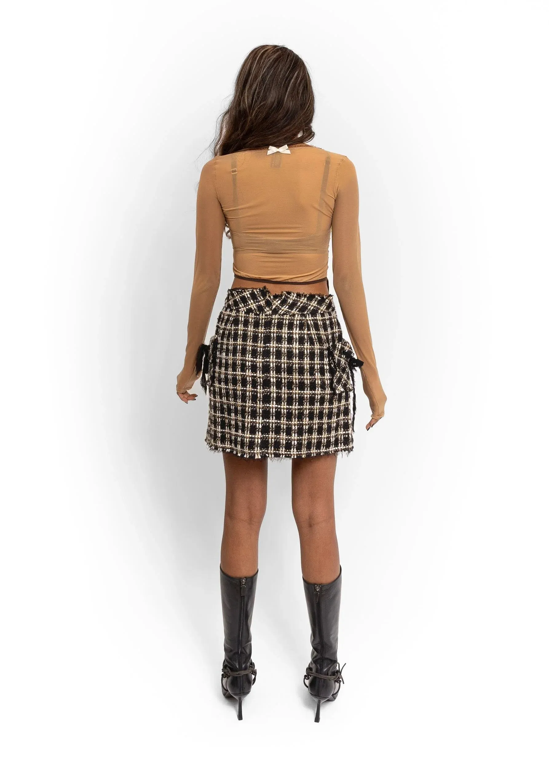 Tweed mini skirt