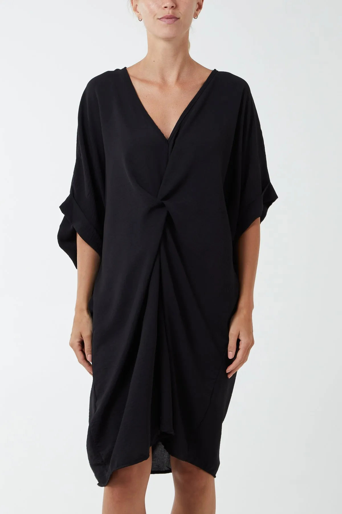 Twist Front Oversized Cocoon Dress