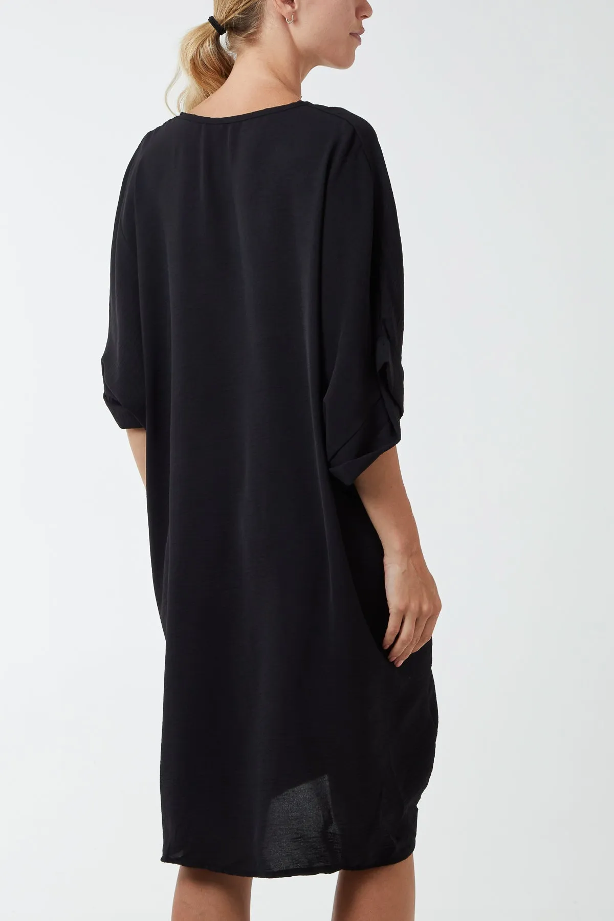 Twist Front Oversized Cocoon Dress