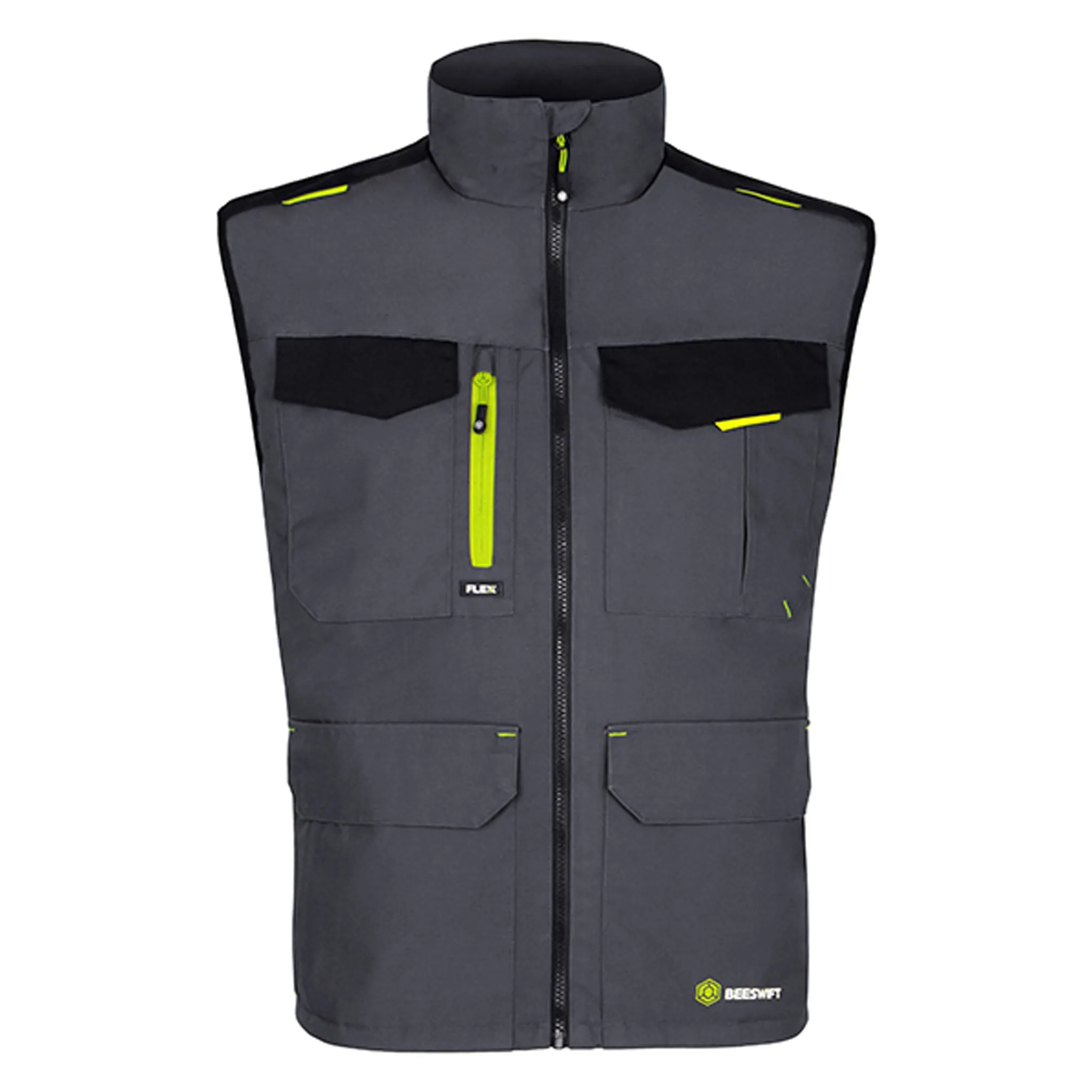 Two-tone Workwear Gilet - Grey/Black