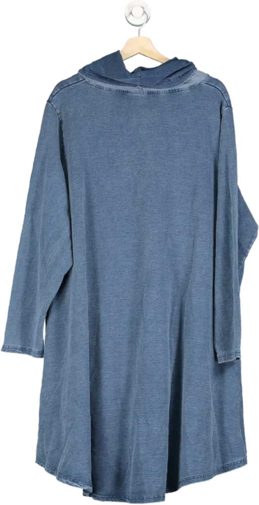 Ulla Popken Blue Vintage Look Long Pullover UK 24-26