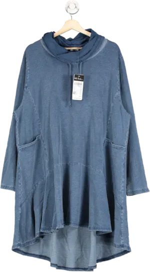 Ulla Popken Blue Vintage Look Long Pullover UK 24-26