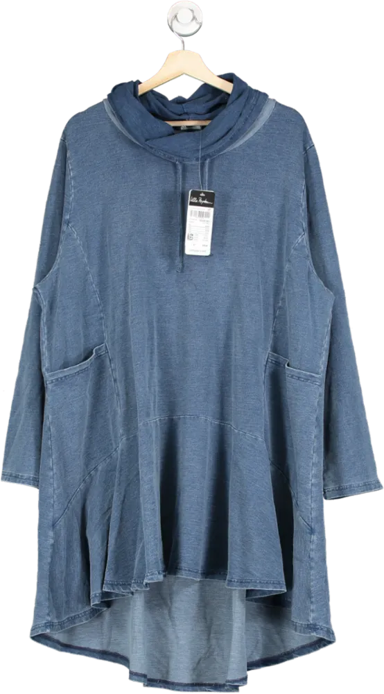 Ulla Popken Blue Vintage Look Long Pullover UK 24-26