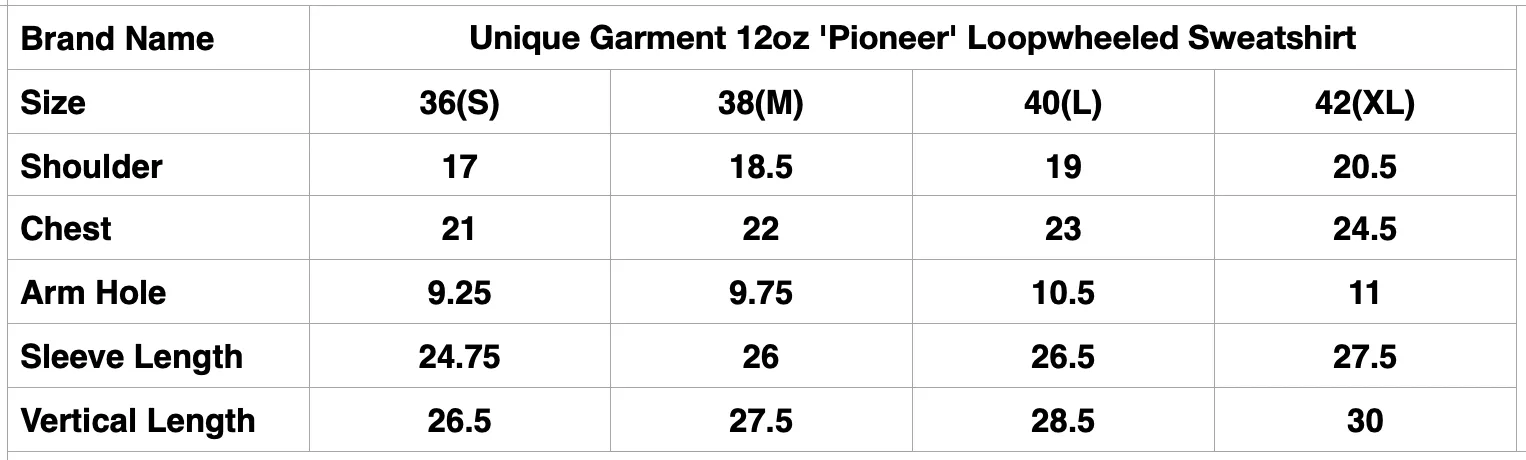 Unique Garment 12oz 'Pioneer' Loopwheeled Sweatshirt (Heather Grey)