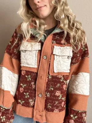 Vintage Burgundy Block Jacket