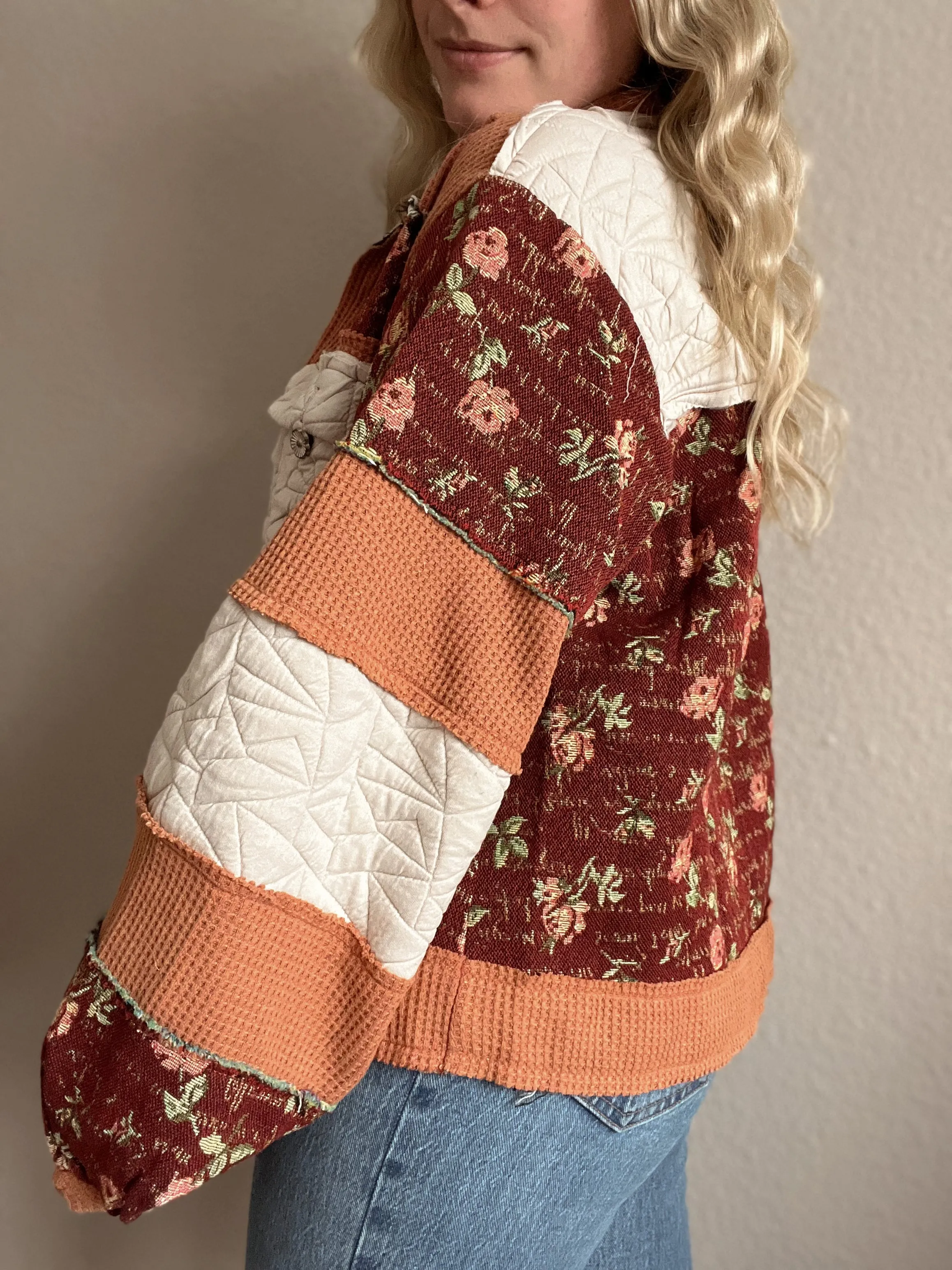 Vintage Burgundy Block Jacket