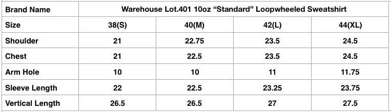 Warehouse Lot.401 10oz "Standard" Loopwheeled Sweatshirt (Olive)