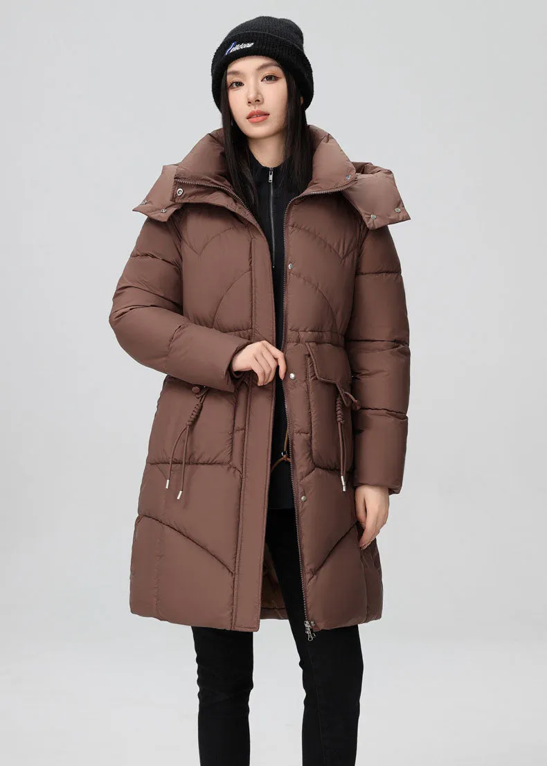 Warm and Fashionable Solid Puffer Jacket for Women