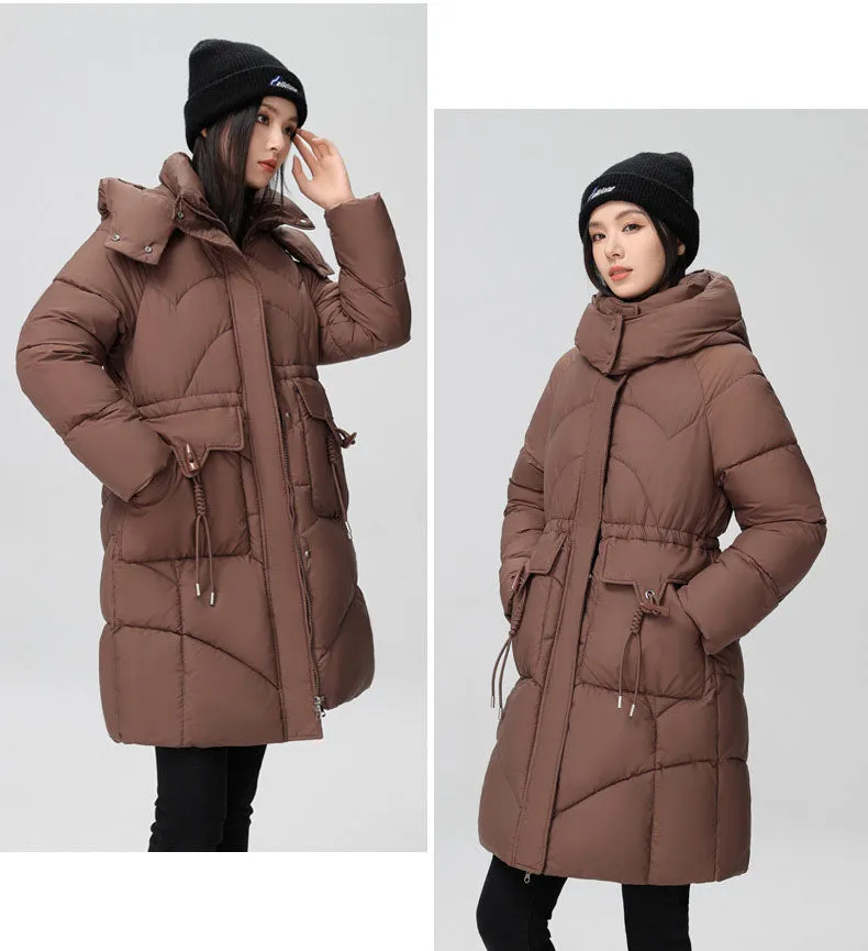 Warm and Fashionable Solid Puffer Jacket for Women