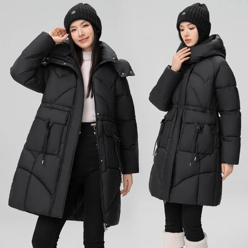 Warm and Fashionable Solid Puffer Jacket for Women
