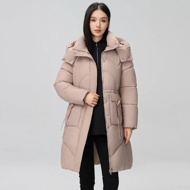 Warm and Fashionable Solid Puffer Jacket for Women