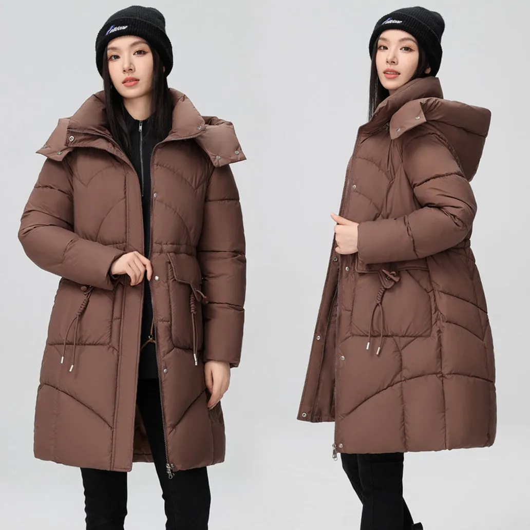 Warm and Fashionable Solid Puffer Jacket for Women