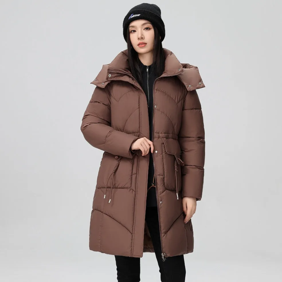 Warm and Fashionable Solid Puffer Jacket for Women