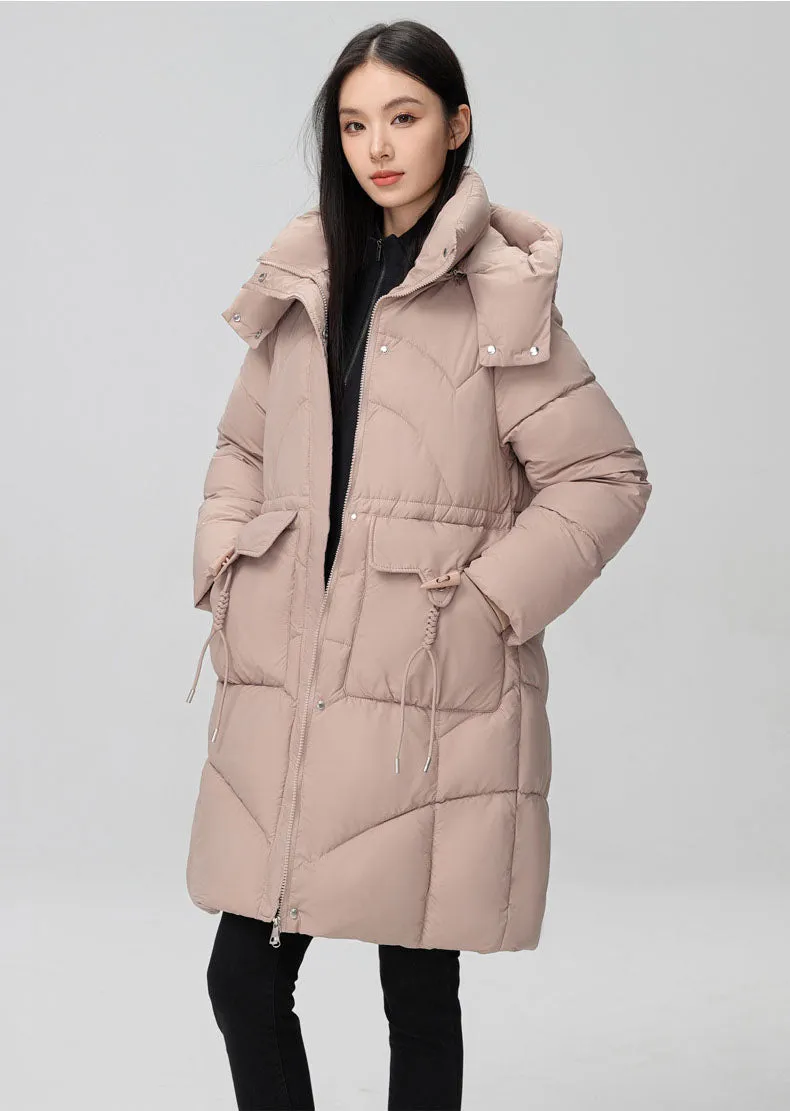 Warm and Fashionable Solid Puffer Jacket for Women