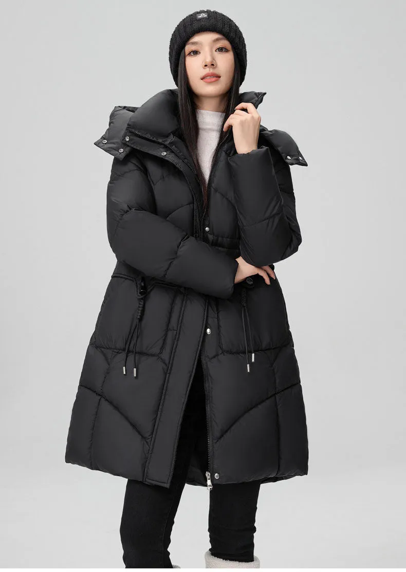 Warm and Fashionable Solid Puffer Jacket for Women