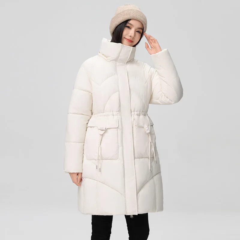 Warm and Fashionable Solid Puffer Jacket for Women