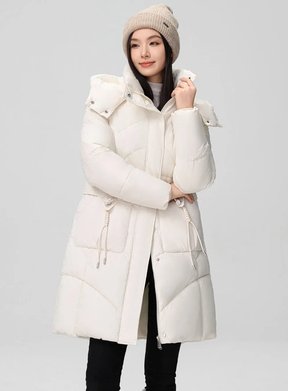 Warm and Fashionable Solid Puffer Jacket for Women
