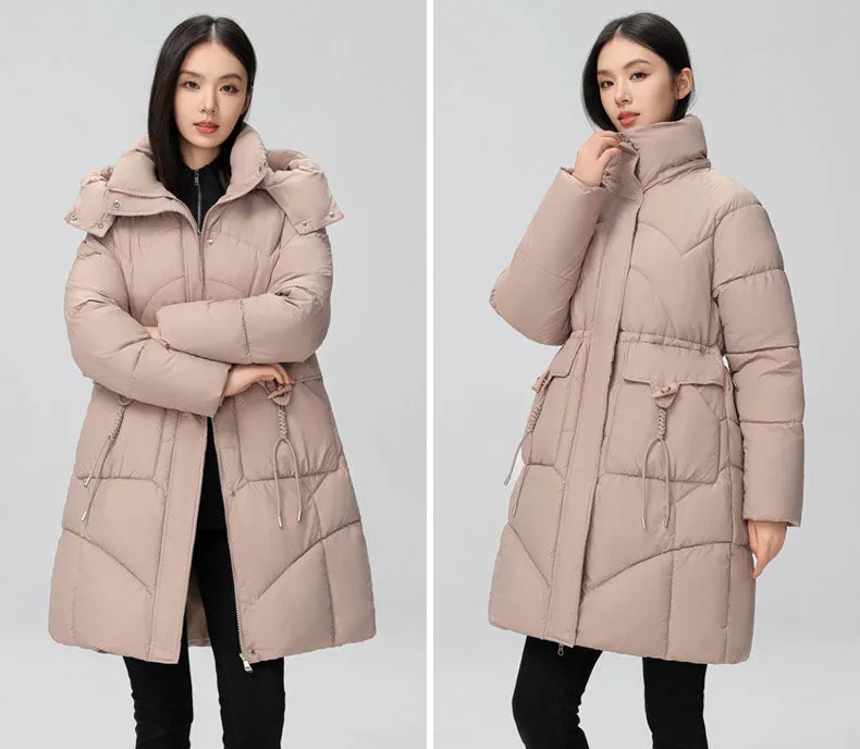 Warm and Fashionable Solid Puffer Jacket for Women