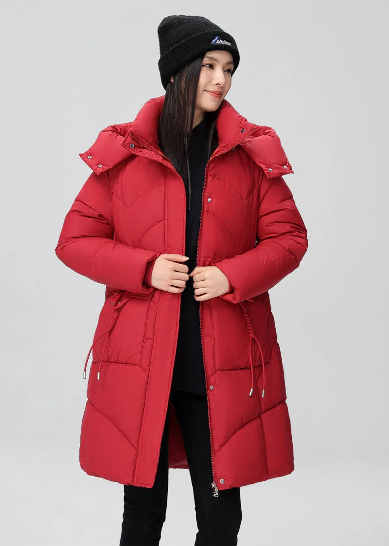Warm and Fashionable Solid Puffer Jacket for Women