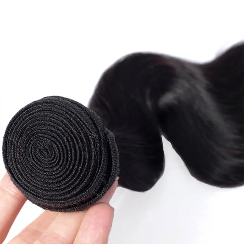 Wavymy Unprocess Loose Wave Virgin Human Hair Weave 3 Bundles With 4x4 Lace Closure