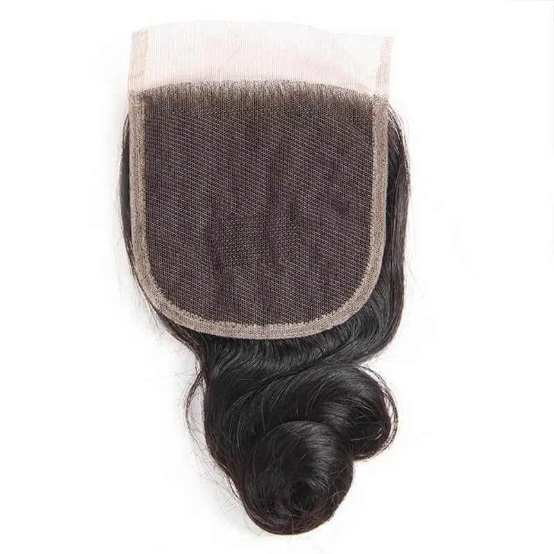 Wavymy Unprocess Loose Wave Virgin Human Hair Weave 3 Bundles With 4x4 Lace Closure