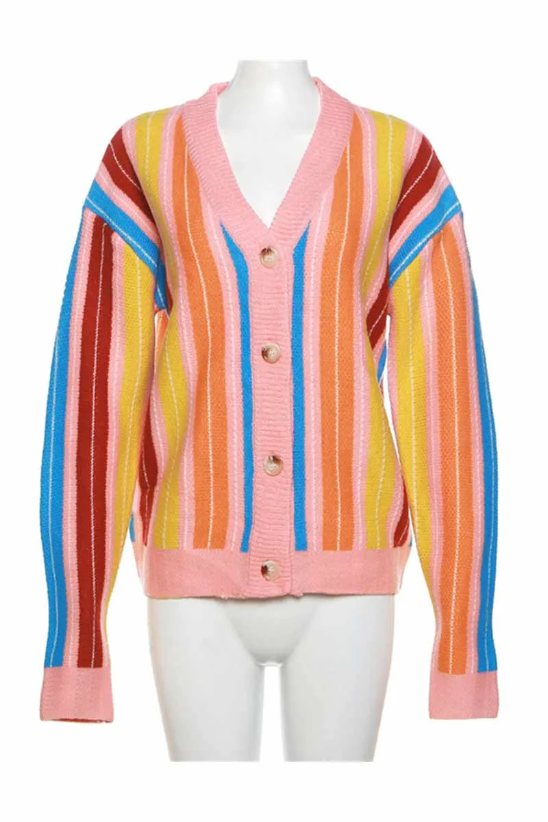 WI628 Multi-Color Button Sweater