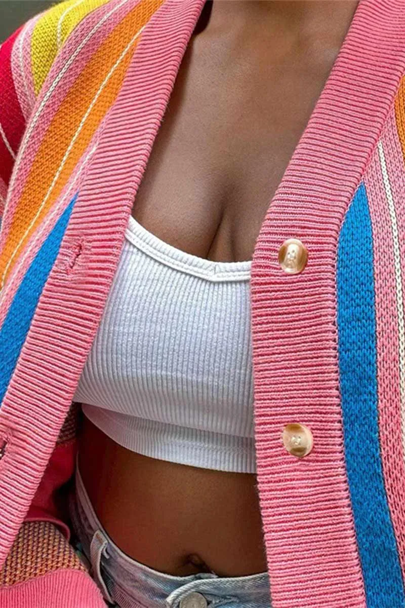 WI628 Multi-Color Button Sweater
