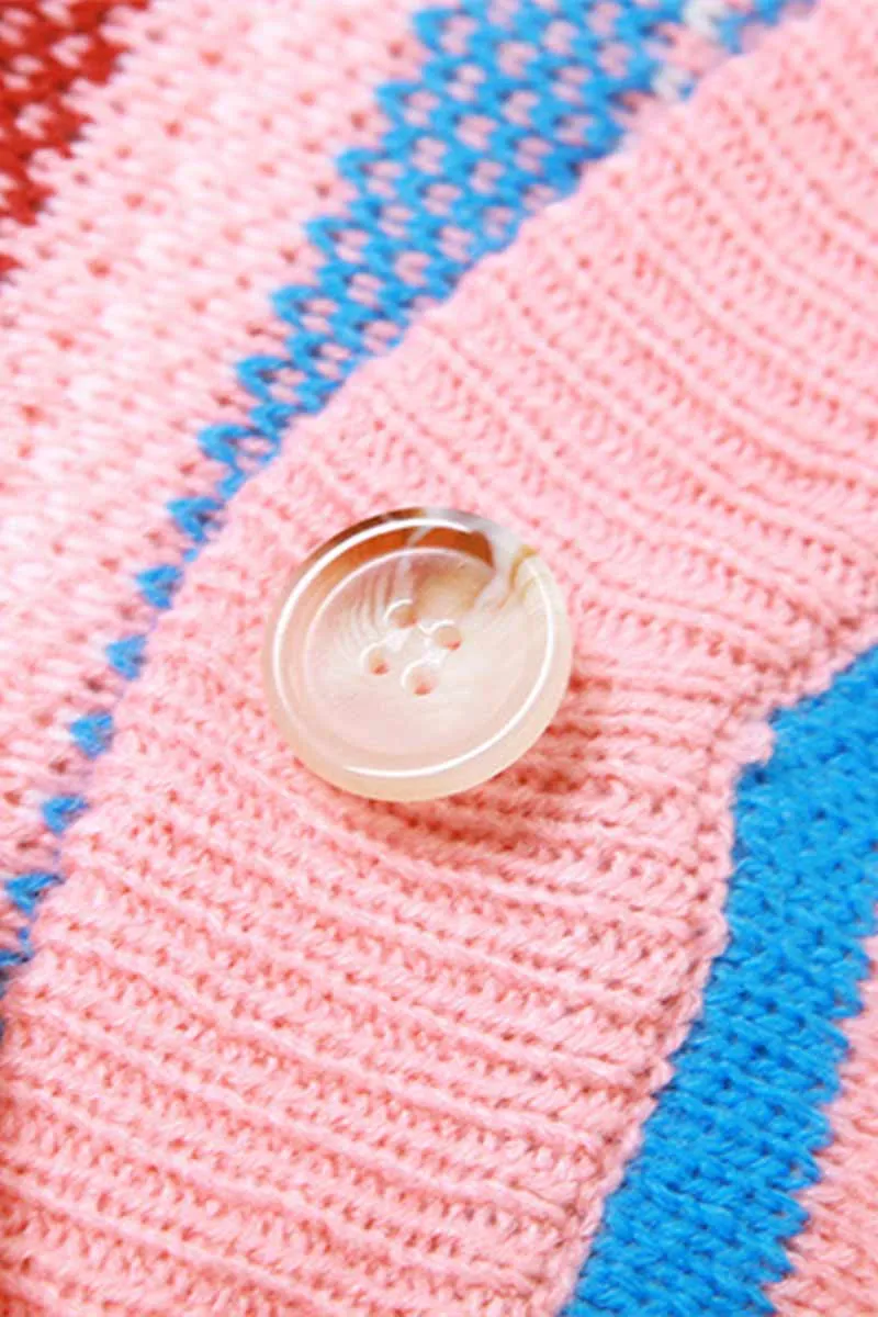 WI628 Multi-Color Button Sweater
