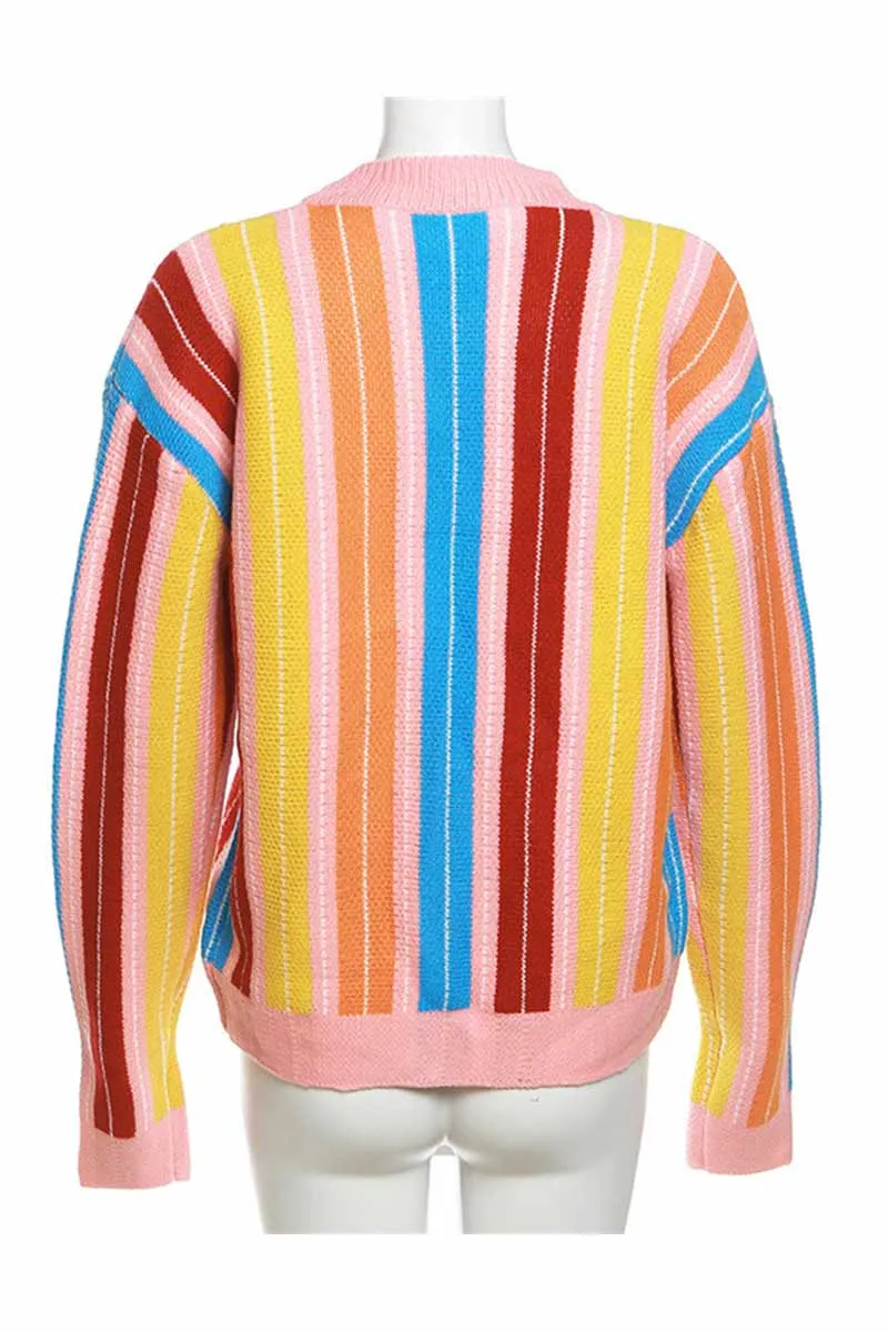WI628 Multi-Color Button Sweater
