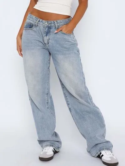 Wide Leg Jeans with Pockets
