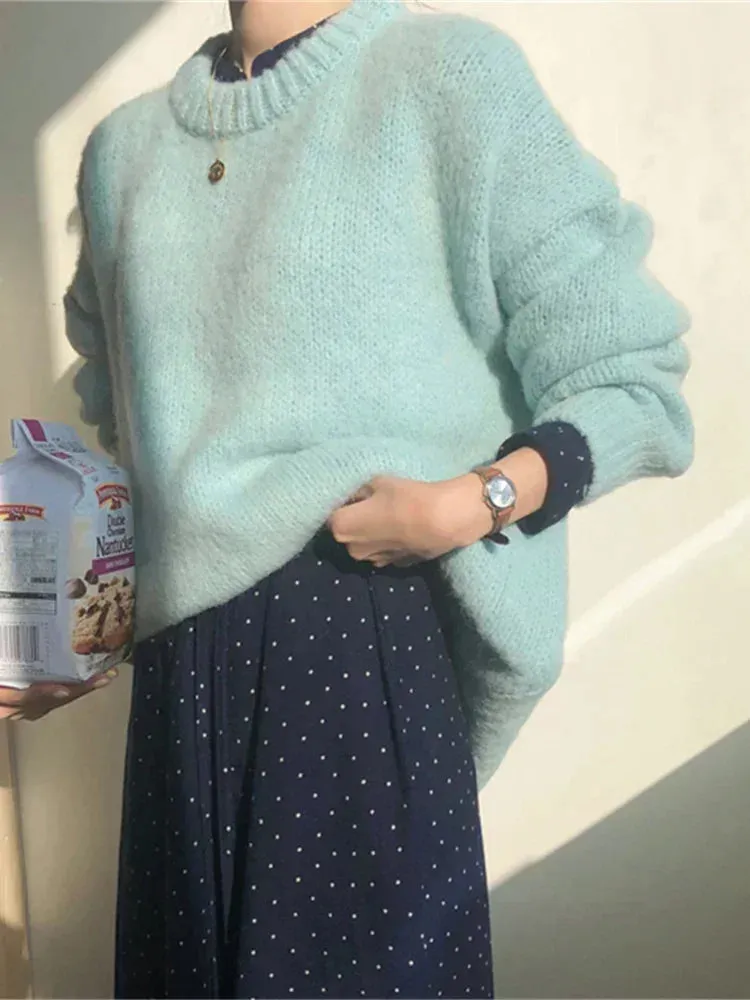 Women Sweater Womens Winter Sweaters Pullover Female Knitting Long Sleeve Loose Knitted Outerwear