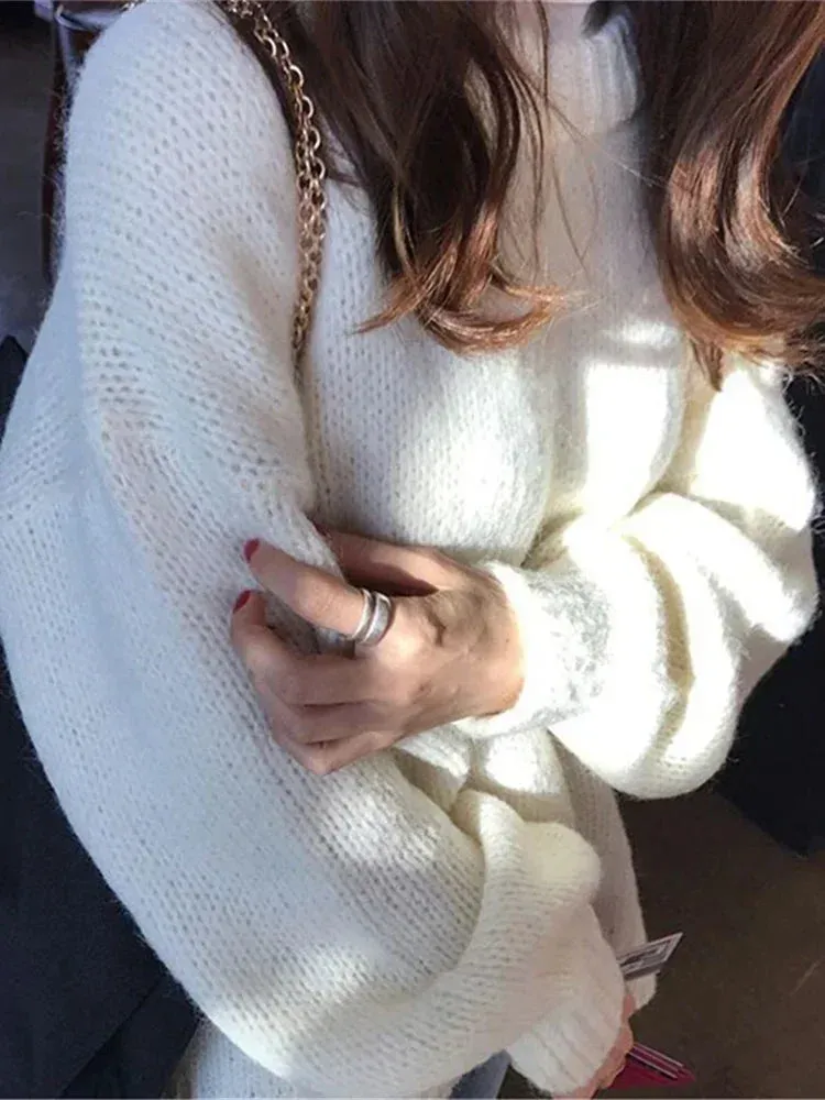 Women Sweater Womens Winter Sweaters Pullover Female Knitting Long Sleeve Loose Knitted Outerwear