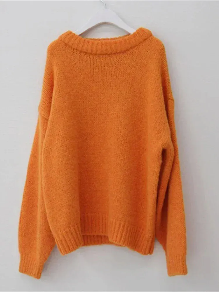 Women Sweater Womens Winter Sweaters Pullover Female Knitting Long Sleeve Loose Knitted Outerwear
