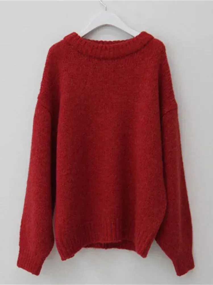 Women Sweater Womens Winter Sweaters Pullover Female Knitting Long Sleeve Loose Knitted Outerwear