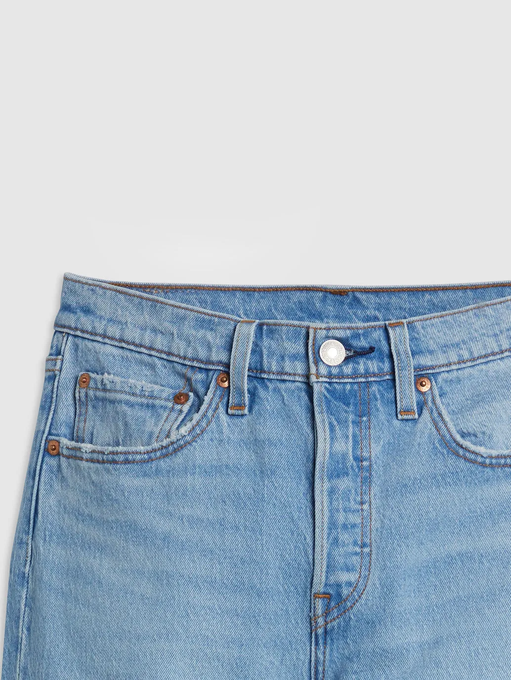 Women's 501 Blue Straight Fit Mid Rise Jeans