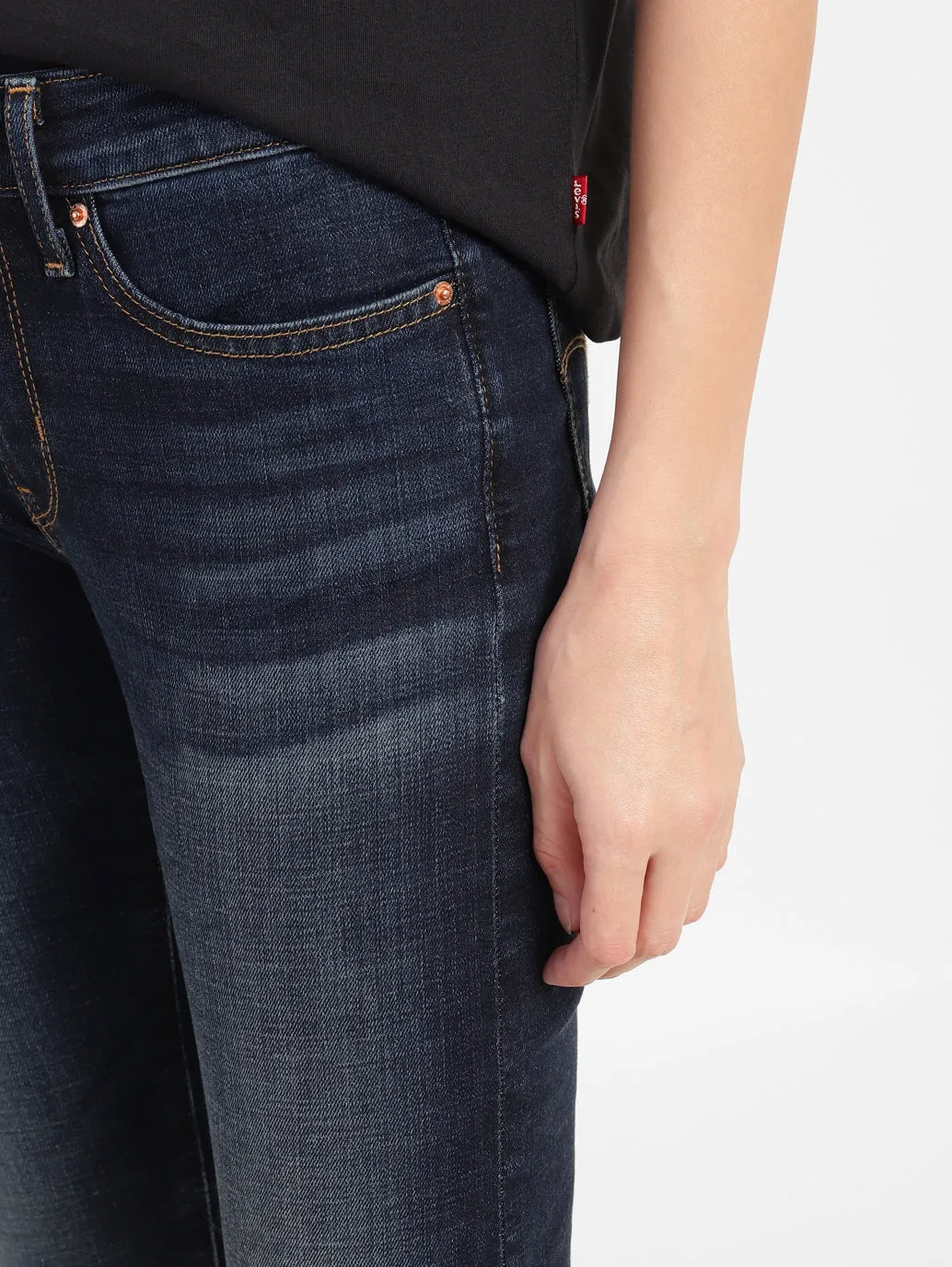 Women's 711 Blue Skinny Fit Mid Rise Jeans