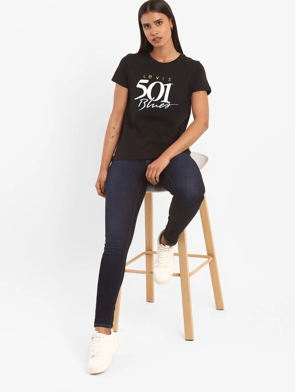 Women's 711 Blue Skinny Fit Mid Rise Jeans