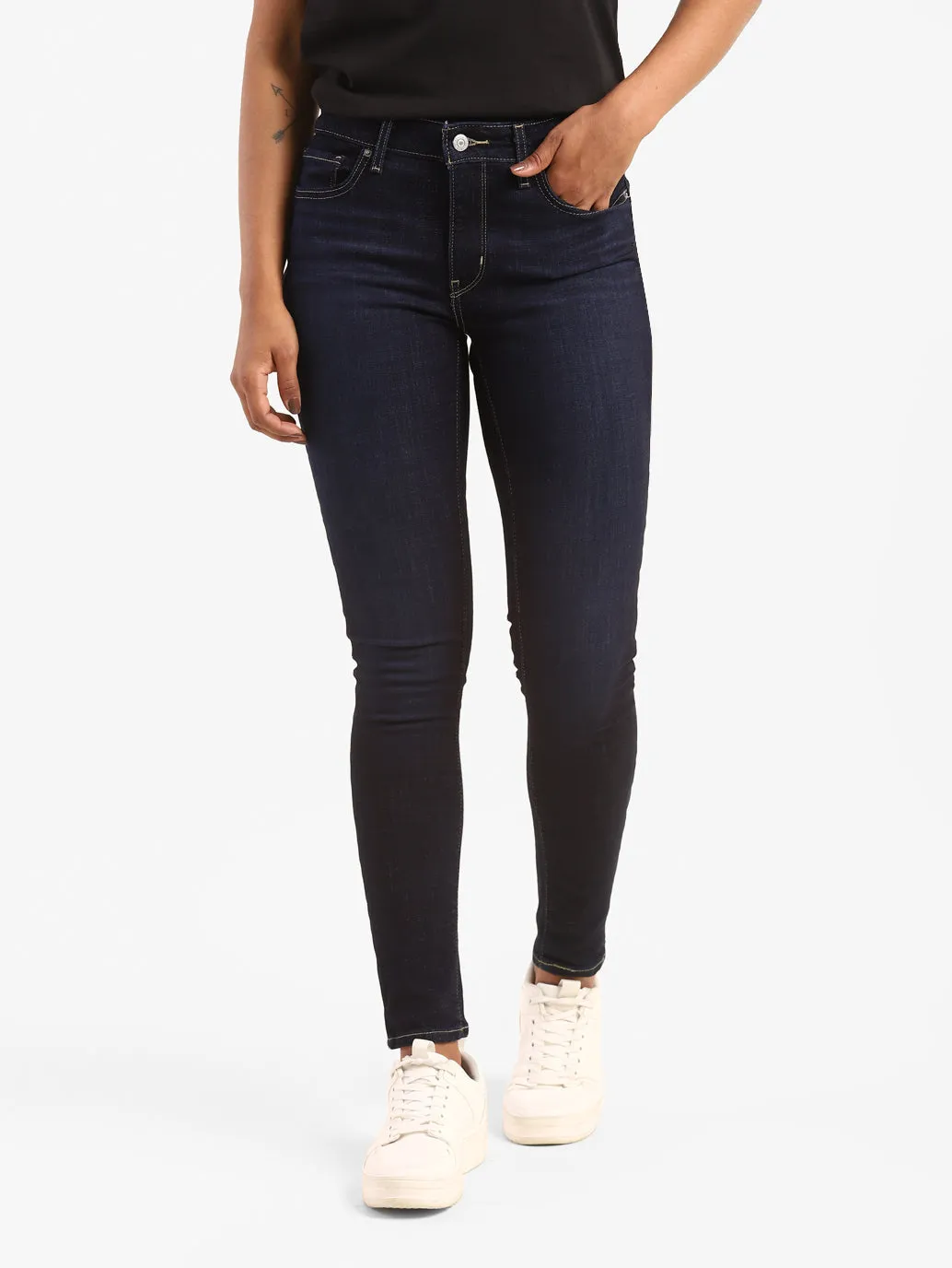 Women's 711 Blue Skinny Fit Mid Rise Jeans