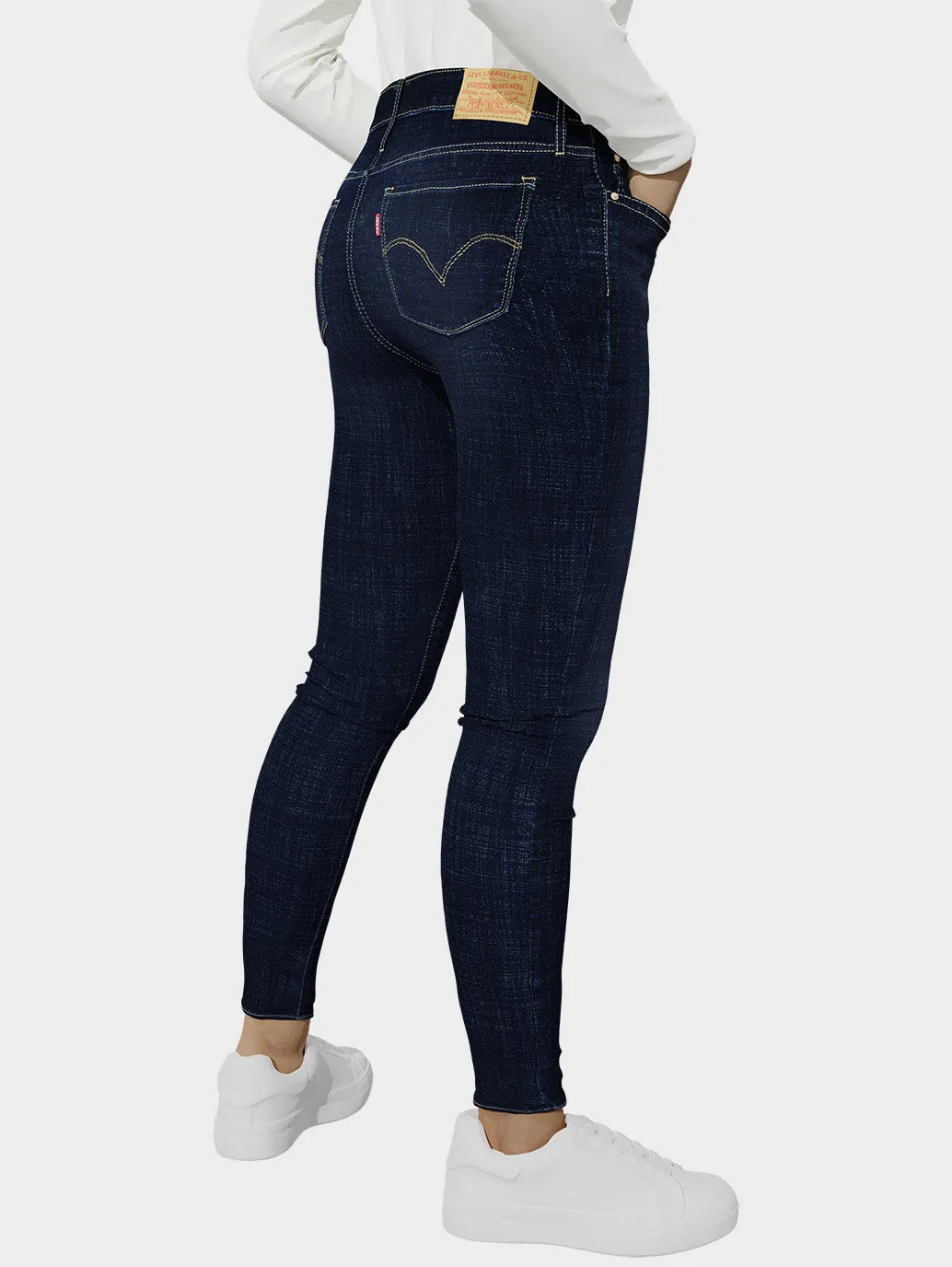 Women's 711 Blue Skinny Fit Mid Rise Jeans
